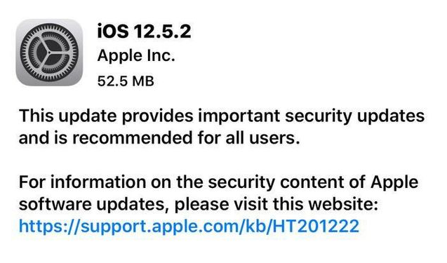 板桥镇苹果手机维修分享iOS12.5.2发布，建议所有老苹果用户安装 